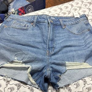 Old Navy Blue Distressed Jean Shorts